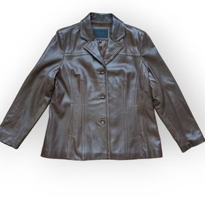 Avanti New York Brown Leather Jacket Women's 1X Has Some Wear